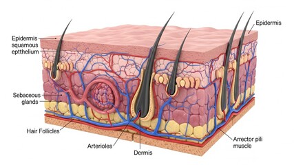 Anatomy of Human Skin Cross-Section