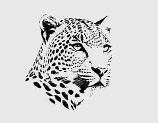 Leopard Silhouette digital Art, Intricate Powerful and Ready for Print or Web, Sharp Details. Strong Identity. Timeless Design, Symbolize Strength, Courage, Logo, and Leadership