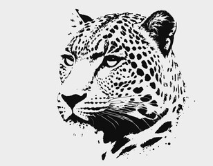 Leopard Silhouette digital Art, Intricate Powerful and Ready for Print or Web, Sharp Details. Strong Identity. Timeless Design, Symbolize Strength, Courage, Logo, and Leadership