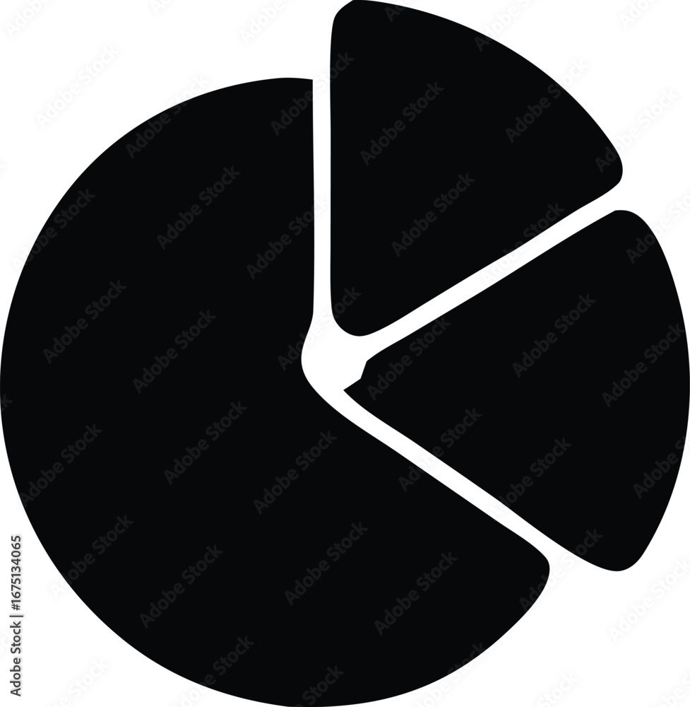 Leinwandbilder abstract black and white circular graph chart data visualization symbol representing segmentation or
