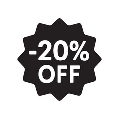 Twenty Percent Off Sale Promotion Design Element and Discount Offer For Online and Physical Retailers Shopping Savings and Customer Benefits