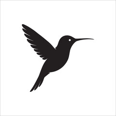 Elegant Silhouette of a Hummingbird in Flight A Symbol of Grace and Agility Capturing the Essence of Nature