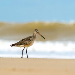 Shorebird on beach
