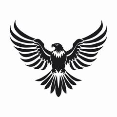 Obraz premium Striking bird of prey soars in this powerful eagle vector art silhouette