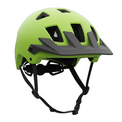 Lime green bike helmet providing head protection during outdoor recreational activities