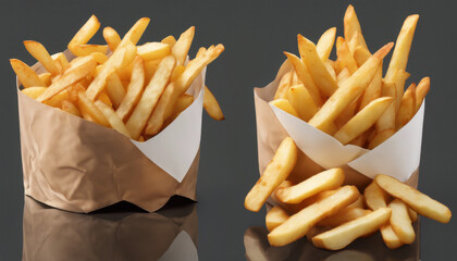 Crispy Hot Potato Fries with Chili Powder &ndash; Isolated - HDR - Soft Focus