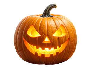 Fototapeta premium Cartoon Evil Pumpkin PNG – Grinning Halloween Jack-O’-Lantern Transparent Background