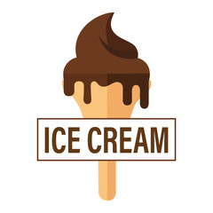 Ice cream popsicle with chocolate topping vector illustration for dessert, food, and cafe branding