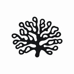 Obraz premium Stylized seaweed marine life vector underwater plant black graphic design silhouette