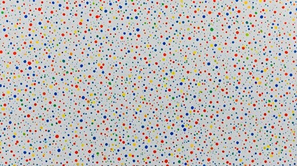 Vibrant scattered polka dots in a playful, colorful pattern creating a cheerful and energetic background for design projects and creative uses