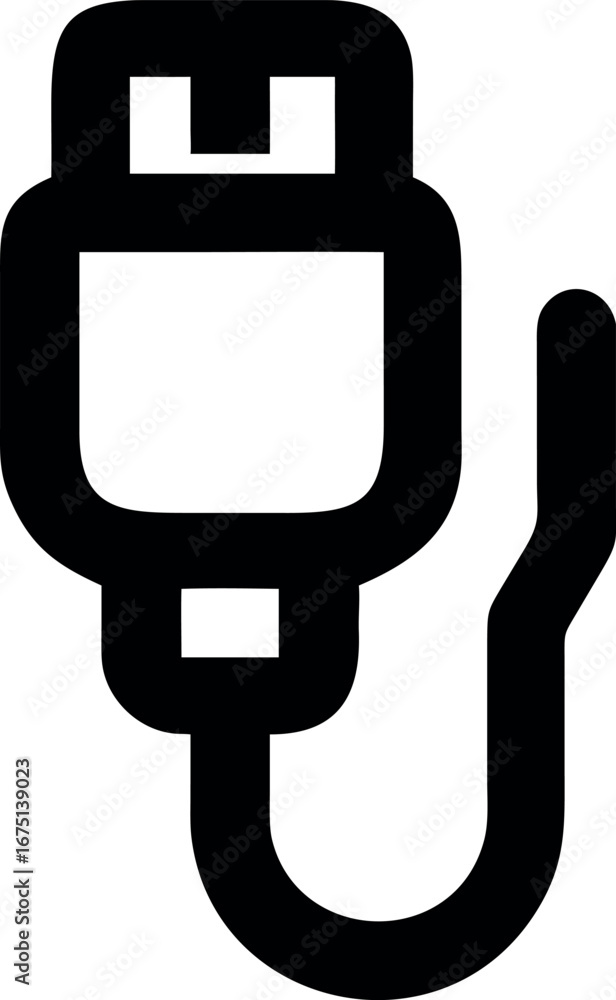 Aufkleber minimalist usb connector icon on white background for tech and design projects