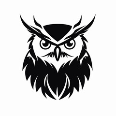 Obraz premium Striking owl illustration with a minimalist and bold animal vector silhouette