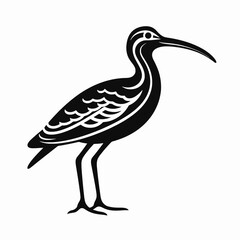 Obraz premium Elegant depiction of an ibis bird on the white background silhouette