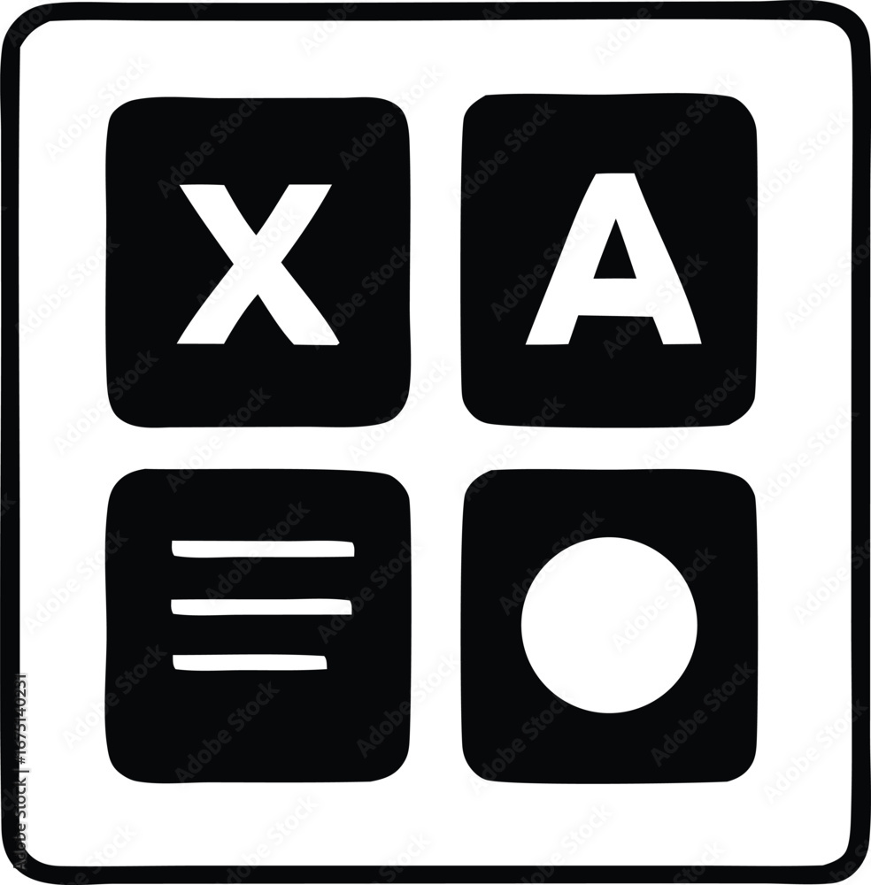 Poster modern user interface icon set featuring x a menu and circle symbols for digital applications and we