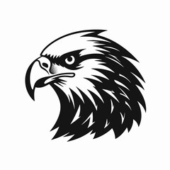 Obraz premium Striking illustration of a bald eagle head with a powerful gaze silhouette