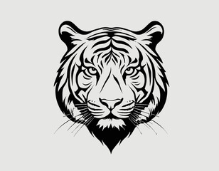Tiger Silhouette digital Art, Intricate Powerful and Ready for Print or Web, Sharp Details. Strong Identity. Timeless Design, Symbolize Strength, Courage, Logo, and Leadershi 