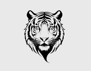 Tiger Silhouette digital Art, Intricate Powerful and Ready for Print or Web, Sharp Details. Strong Identity. Timeless Design, Symbolize Strength, Courage, Logo, and Leadershi 