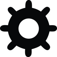Stylized sun wheel symbol ancient motif black silhouette isolated graphic design element