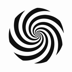 Striking swirling vortex of contrasting lines creates a hypnotic black silhouette