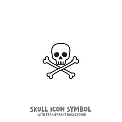 Skull and Bone Icon Symbol Vector Illustration in Black and White