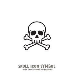 Skull and Bone Icon Symbol Vector Illustration in Black and White
