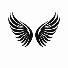Obraz premium Elegant angel wings design of freedom black stylized silhouette