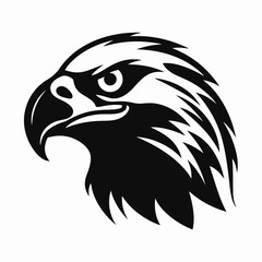Fototapeta premium Majestic bald eagle head vector art facing left direction silhouette