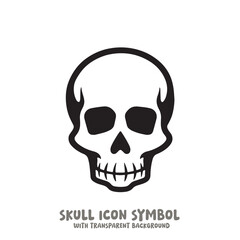 Skull and Bone Icon Symbol Vector Illustration in Black and White
