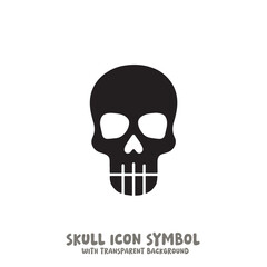 Skull and Bone Icon Symbol Vector Illustration in Black and White