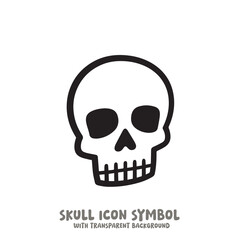 Skull and Bone Icon Symbol Vector Illustration in Black and White