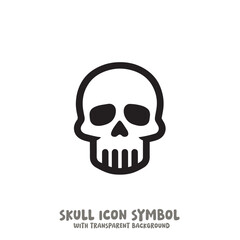 Skull and Bone Icon Symbol Vector Illustration in Black and White
