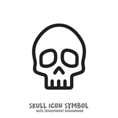 Skull and Bone Icon Symbol Vector Illustration in Black and White