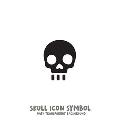 Skull and Bone Icon Symbol Vector Illustration in Black and White