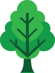 Stylized green tree with lush foliage ideal for nature designs and eco-friendly themes digital graphic element for various creative projects
