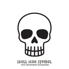 Skull and Bone Icon Symbol Vector Illustration in Black and White