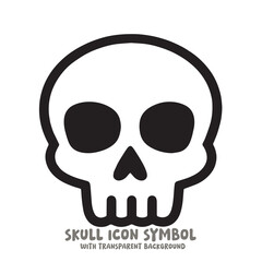 Skull and Bone Icon Symbol Vector Illustration in Black and White