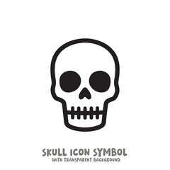 Skull and Bone Icon Symbol Vector Illustration in Black and White