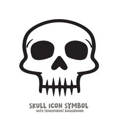 Skull and Bone Icon Symbol Vector Illustration in Black and White