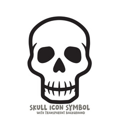 Skull and Bone Icon Symbol Vector Illustration in Black and White