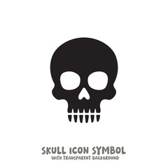 Skull and Bone Icon Symbol Vector Illustration in Black and White