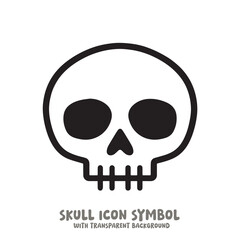 Skull and Bone Icon Symbol Vector Illustration in Black and White