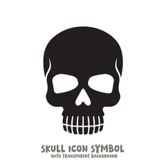 Skull and Bone Icon Symbol Vector Illustration in Black and White