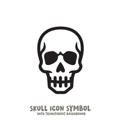 Skull and Bone Icon Symbol Vector Illustration in Black and White