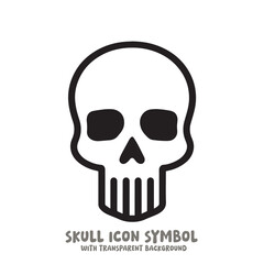 Skull and Bone Icon Symbol Vector Illustration in Black and White
