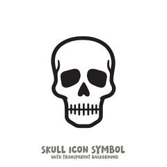 Skull and Bone Icon Symbol Vector Illustration in Black and White
