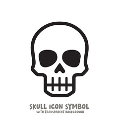 Skull and Bone Icon Symbol Vector Illustration in Black and White