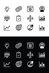 Business and technology icon set design