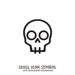 Skull and Bone Icon Symbol Vector Illustration in Black and White