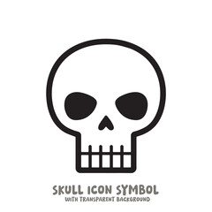 Skull and Bone Icon Symbol Vector Illustration in Black and White