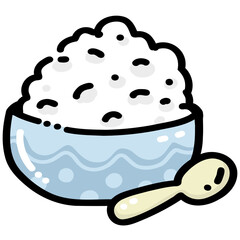 Cute Rice Bowl with Spoon